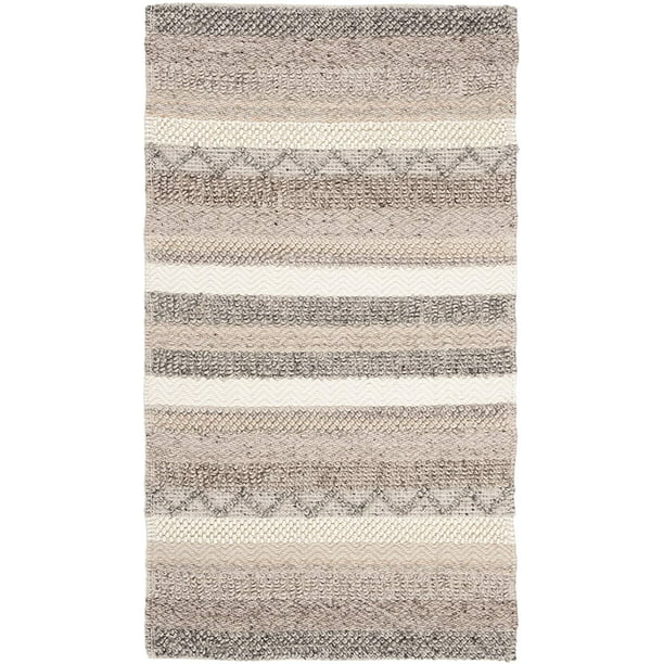 Beige 10' x 10' Square Safavieh Natura Collection NAT101A Handmade Moroccan Boho Tribal Wool & Cotton Area Rug 